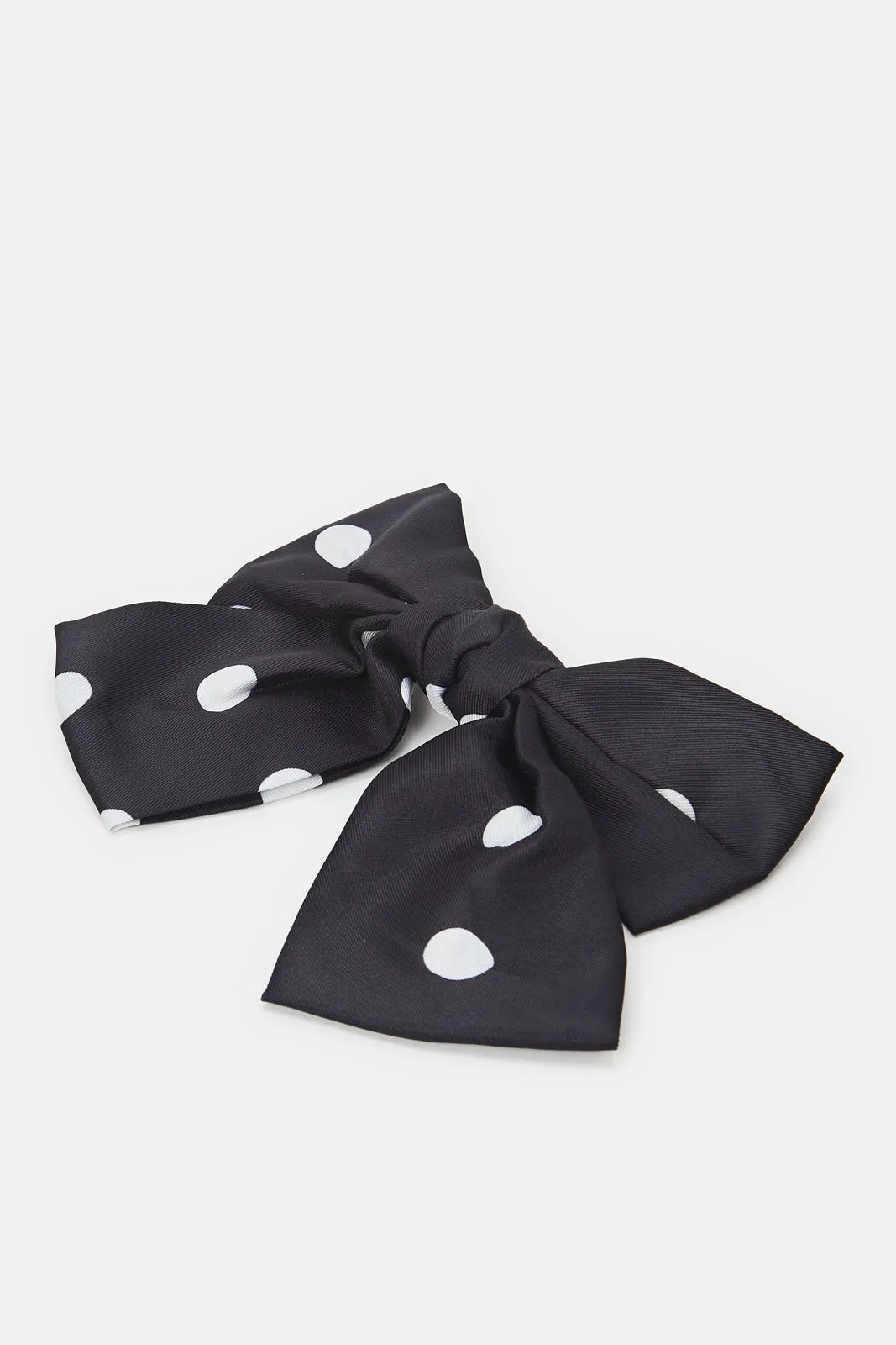 Women Black Dotted Bow Hair Clip