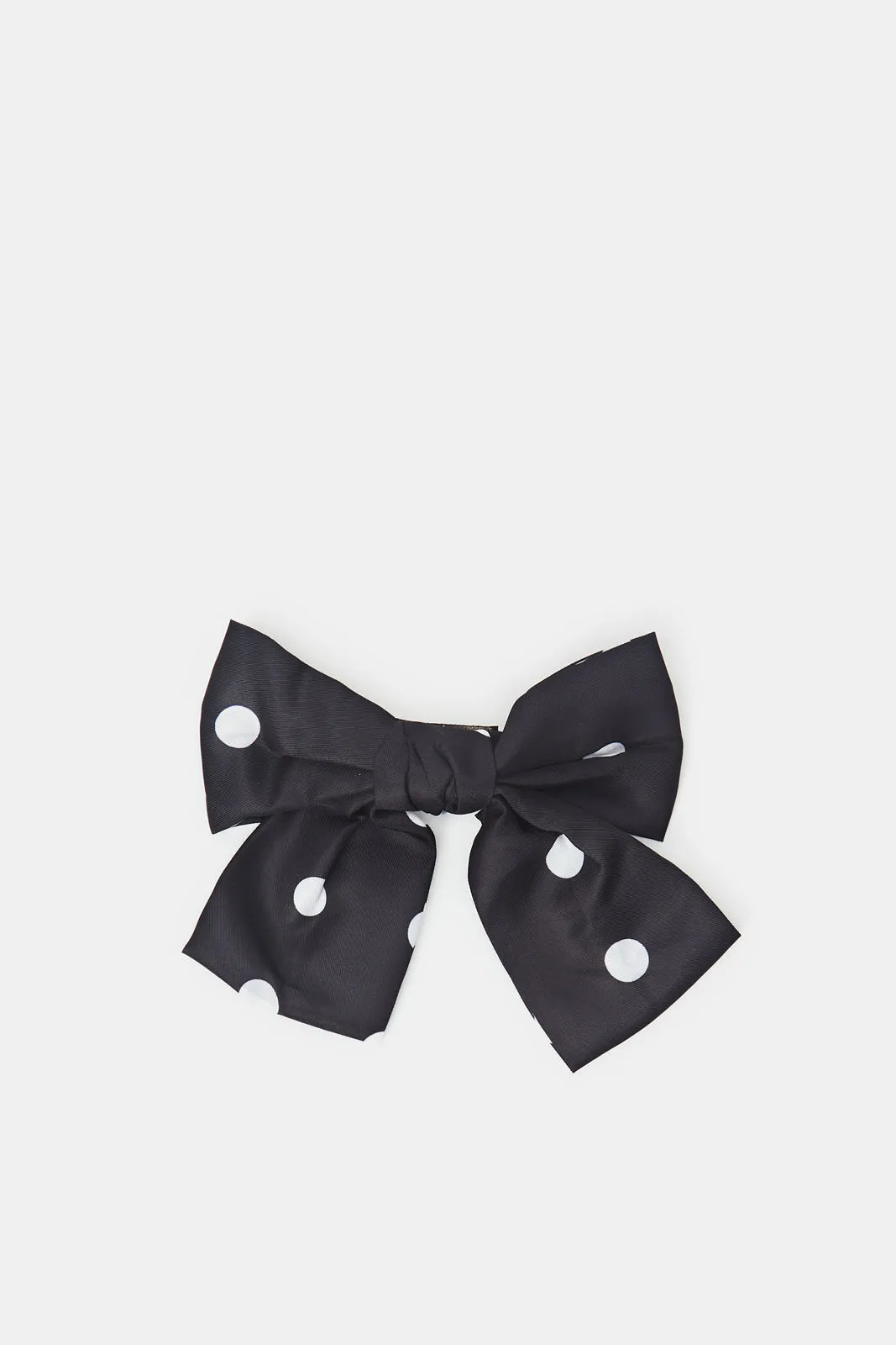 Women Black Dotted Bow Hair Clip