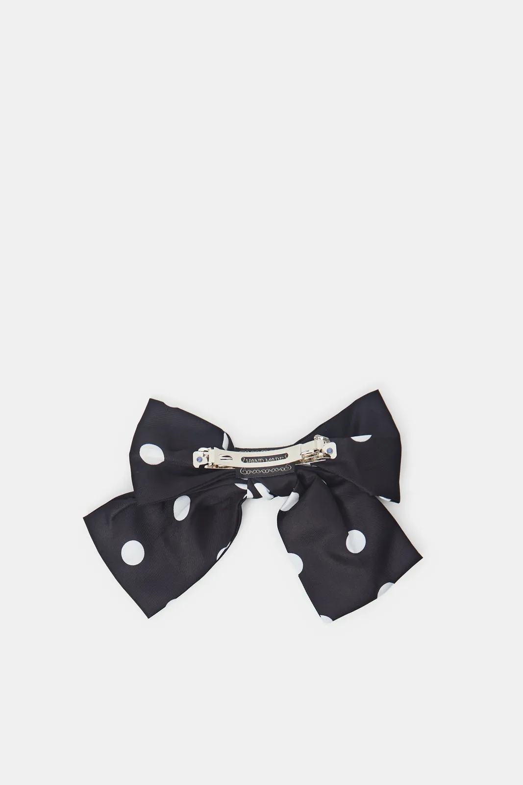 Women Black Dotted Bow Hair Clip