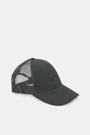 Women Black NY Embellished Cap