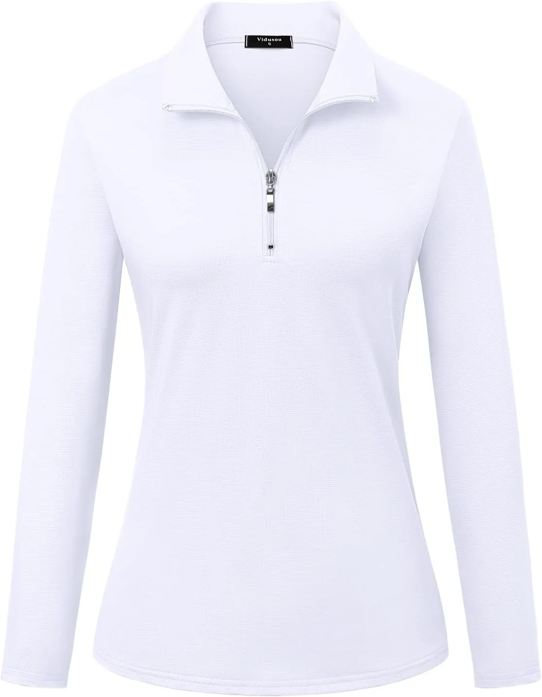 Womens Golf Shirts Long Sleeve Workout Tops Zip Up Tennis Polo Shirts