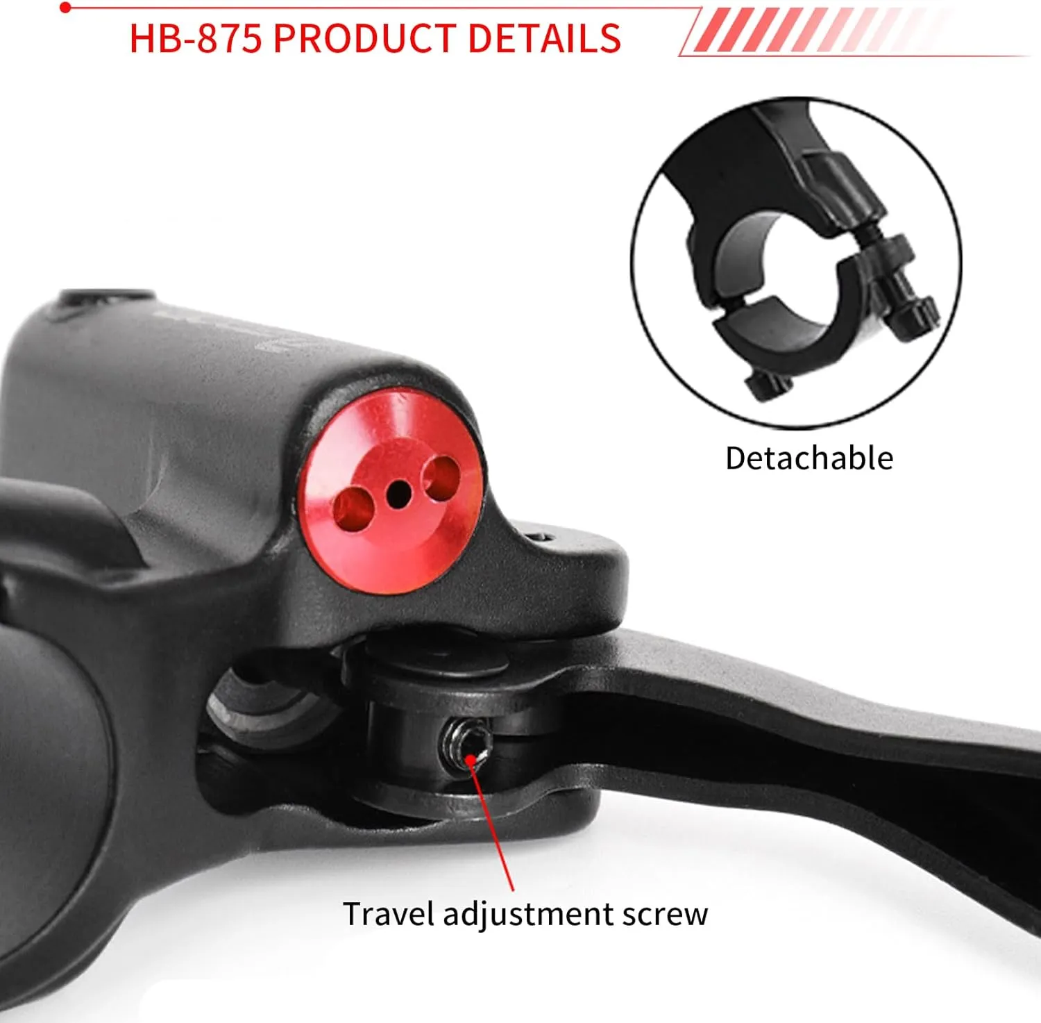 Zoom HB875 Hydraulic Disc Brakes Set, Black, Mountain Bike Right Front 800mm, Adapter Fit EBike Fat Bike Bicycle Accessories for Mountain Bike, Road Bike
